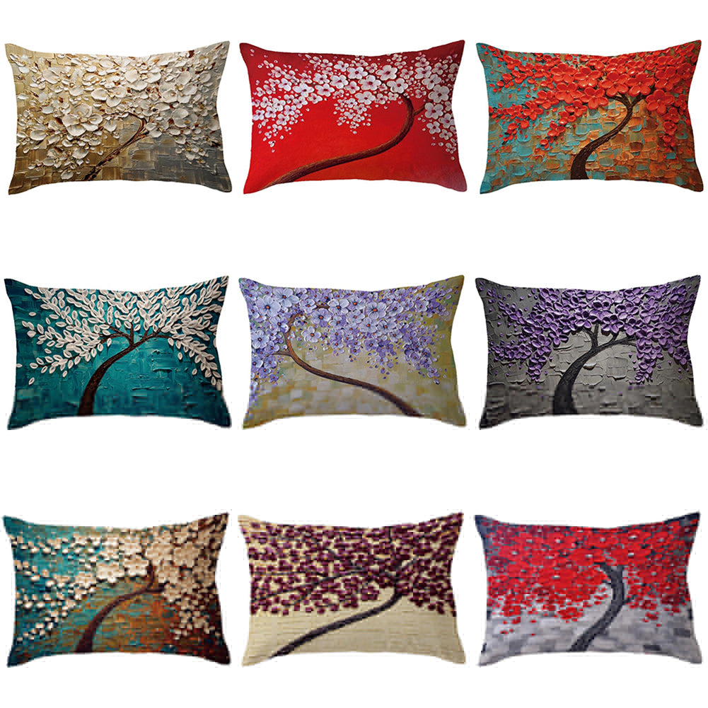 Rectangle Pillow Cover Cushion Case Hidden Zipper Closure Waist Throw Pillowcase