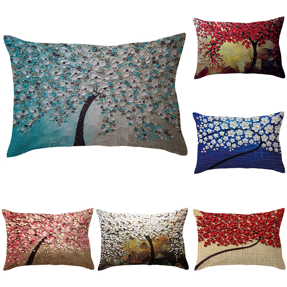 Rectangle Pillow Cover Cushion Case Hidden Zipper Closure Waist Throw Pillowcase