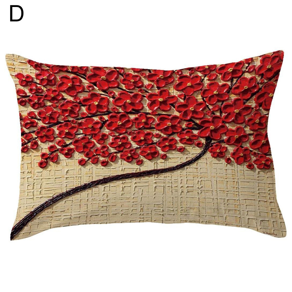 Rectangle Pillow Cover Cushion Case Hidden Zipper Closure Waist Throw Pillowcase