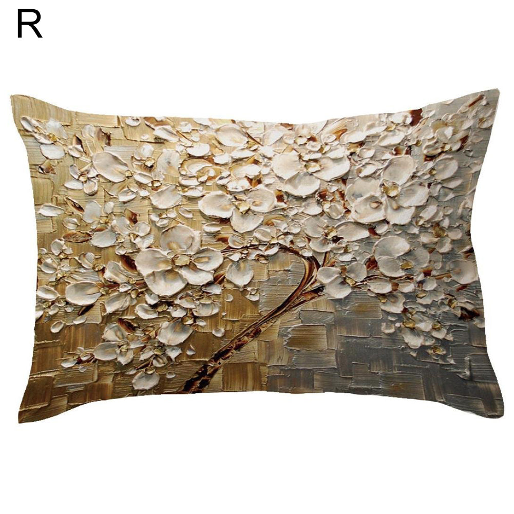 Rectangle Pillow Cover Cushion Case Hidden Zipper Closure Waist Throw Pillowcase
