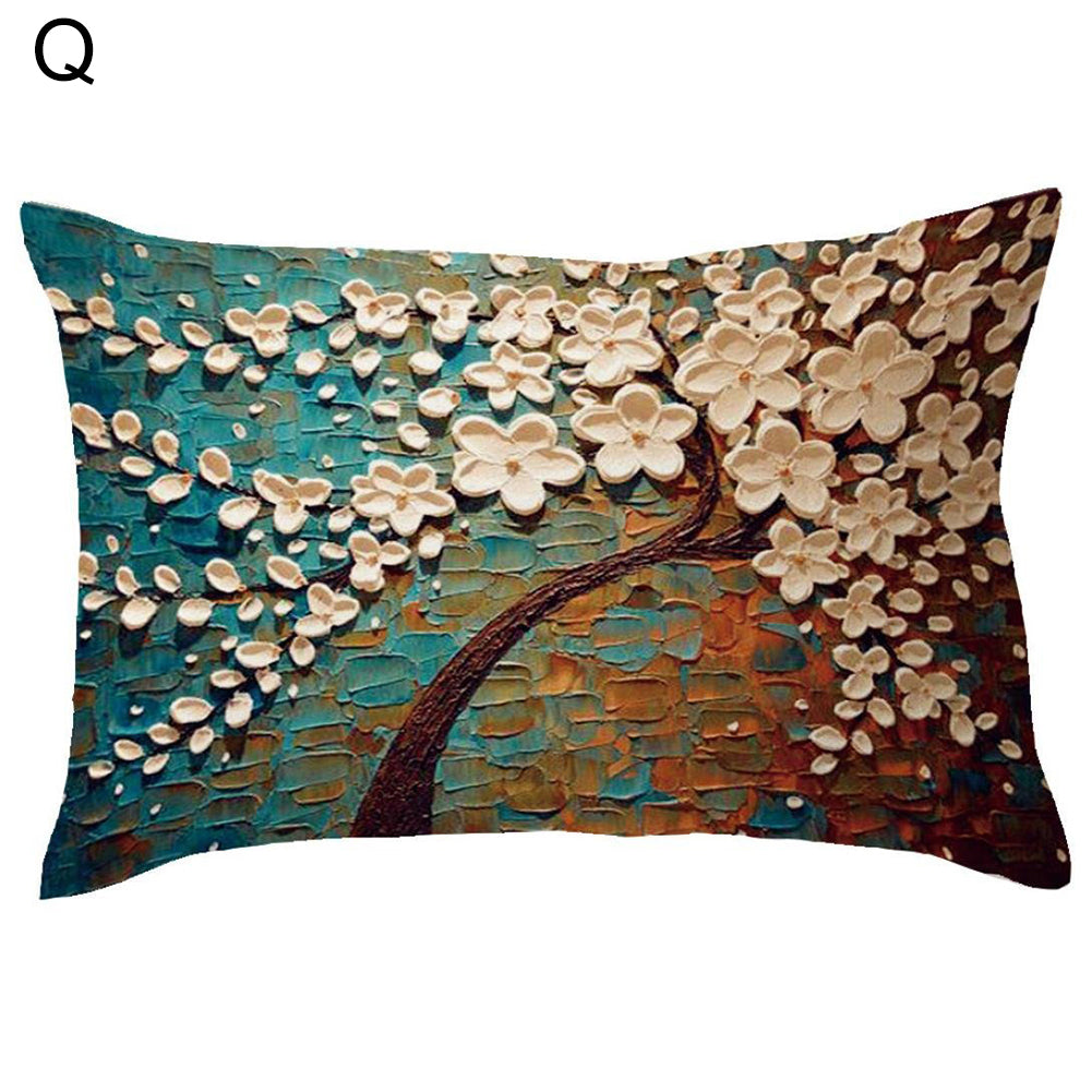 Rectangle Pillow Cover Cushion Case Hidden Zipper Closure Waist Throw Pillowcase