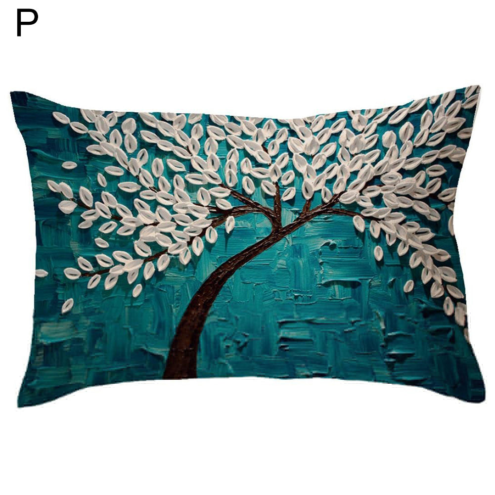 Rectangle Pillow Cover Cushion Case Hidden Zipper Closure Waist Throw Pillowcase