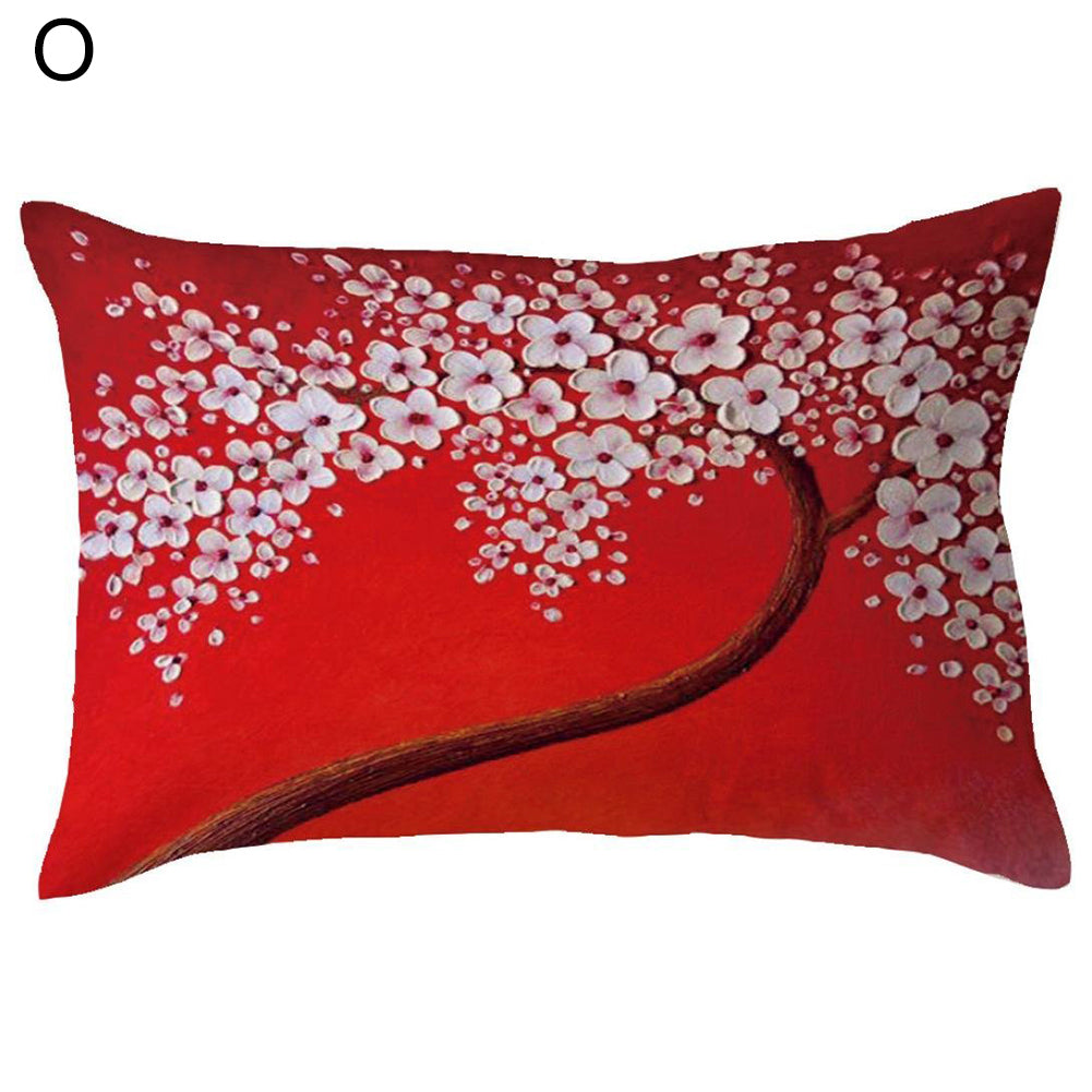 Rectangle Pillow Cover Cushion Case Hidden Zipper Closure Waist Throw Pillowcase