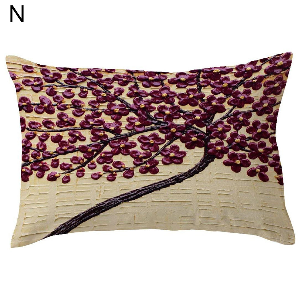 Rectangle Pillow Cover Cushion Case Hidden Zipper Closure Waist Throw Pillowcase