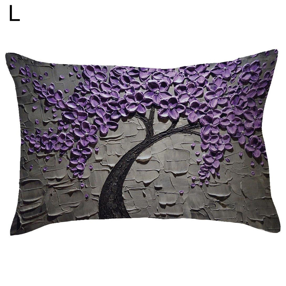 Rectangle Pillow Cover Cushion Case Hidden Zipper Closure Waist Throw Pillowcase