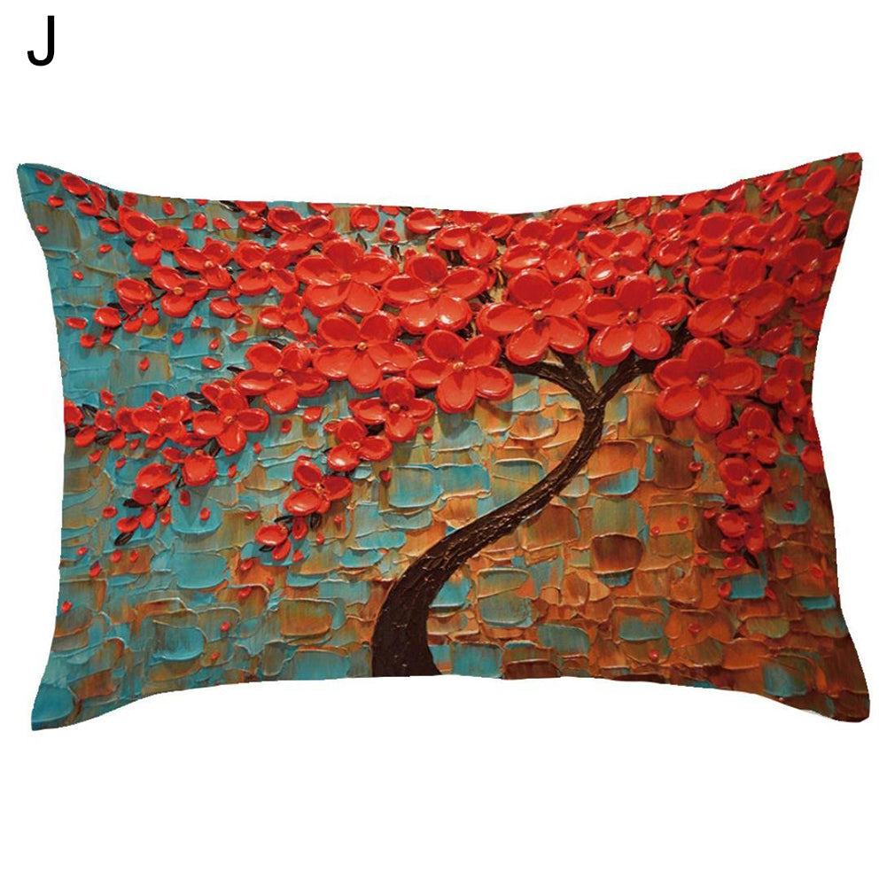 Rectangle Pillow Cover Cushion Case Hidden Zipper Closure Waist Throw Pillowcase