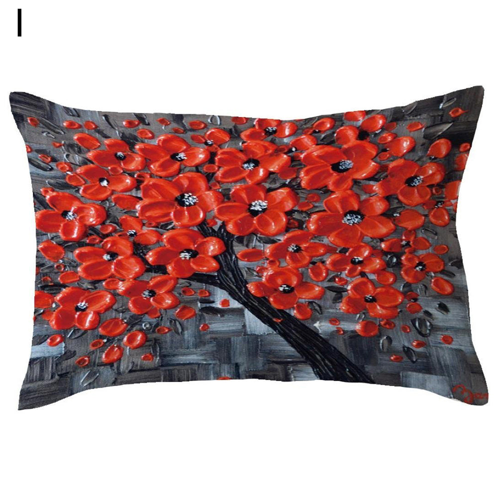 Rectangle Pillow Cover Cushion Case Hidden Zipper Closure Waist Throw Pillowcase