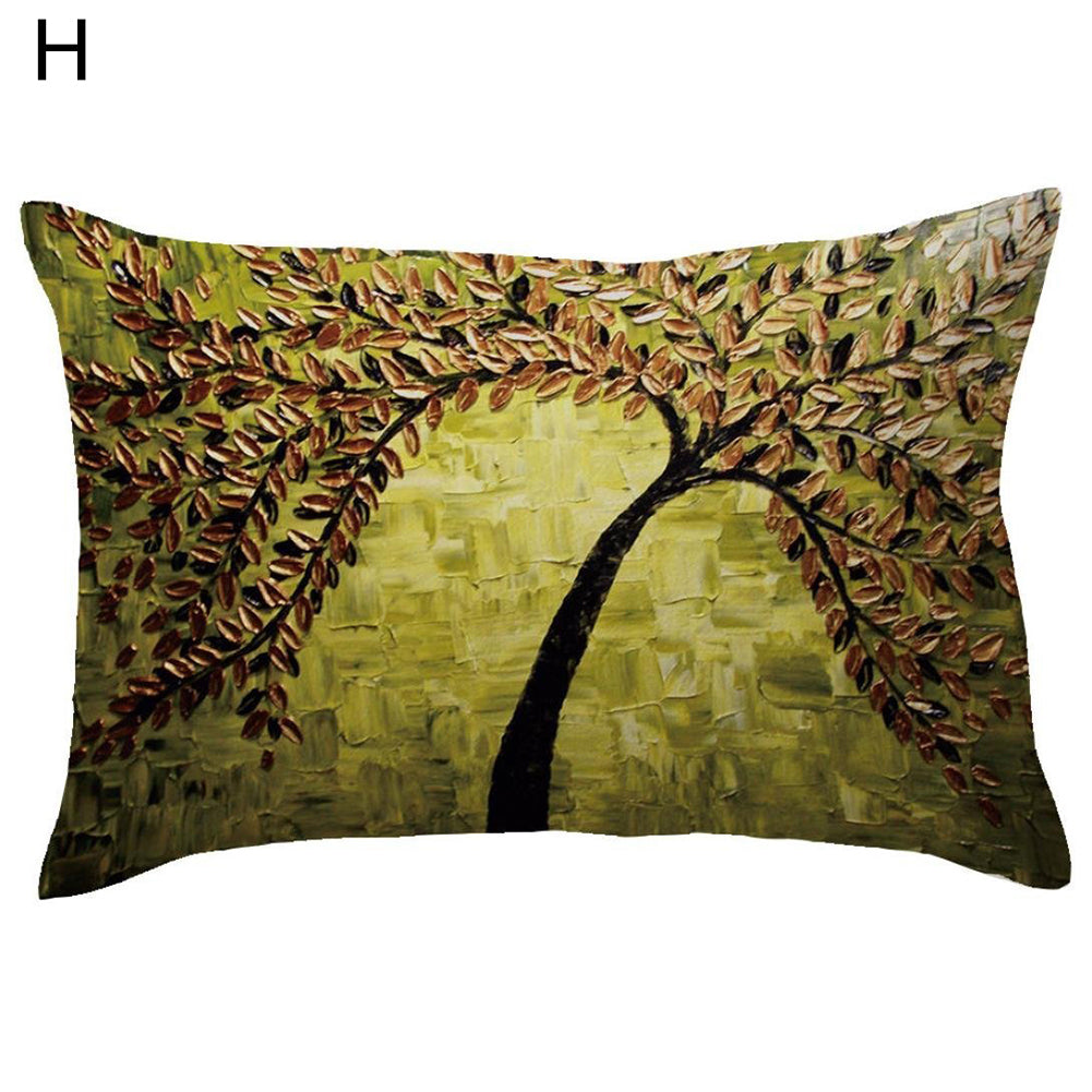 Rectangle Pillow Cover Cushion Case Hidden Zipper Closure Waist Throw Pillowcase