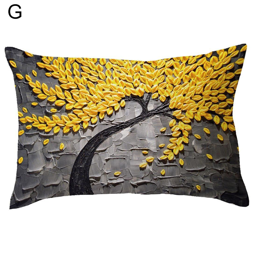 Rectangle Pillow Cover Cushion Case Hidden Zipper Closure Waist Throw Pillowcase