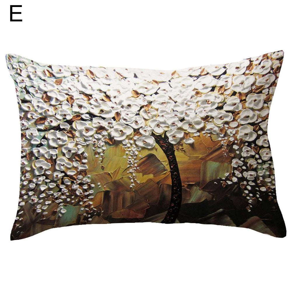 Rectangle Pillow Cover Cushion Case Hidden Zipper Closure Waist Throw Pillowcase