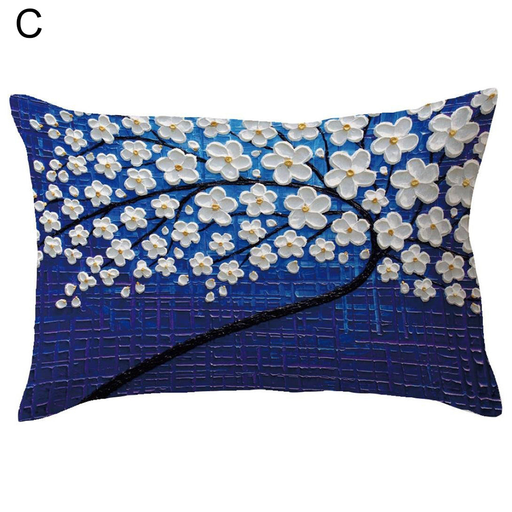 Rectangle Pillow Cover Cushion Case Hidden Zipper Closure Waist Throw Pillowcase