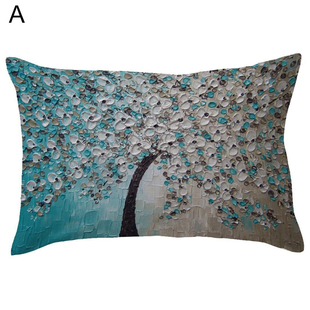 Rectangle Pillow Cover Cushion Case Hidden Zipper Closure Waist Throw Pillowcase