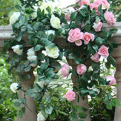 Artificial Fake Silk Rose Flower Ivy Vine Hanging Garland Wedding DIY Home Decor