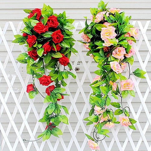 Artificial Fake Silk Rose Flower Ivy Vine Hanging Garland Wedding DIY Home Decor
