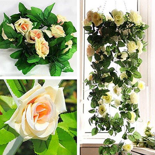 Artificial Fake Silk Rose Flower Ivy Vine Hanging Garland Wedding DIY Home Decor