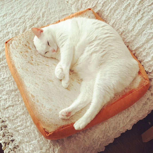 Creative Cute Soft Toast Slice Bread Shape Sponge Filler Pet Cat Bed Mat Cushion