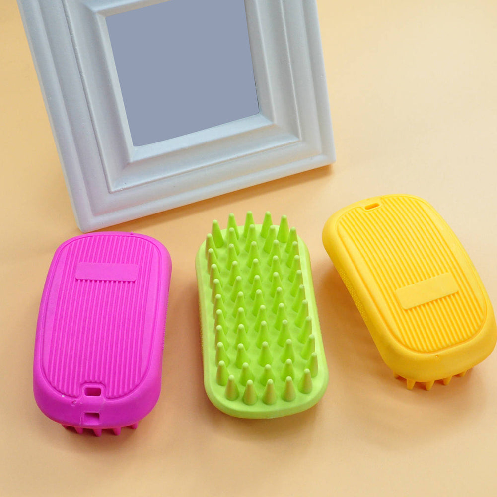 Solid Color Dog Cat Hair Comb Puppy Pet Fur Grooming Bath Brush Massage Tool