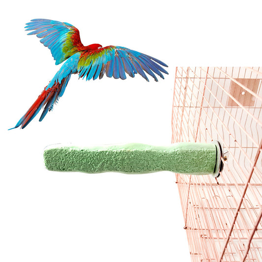 Bird Pet Parrot Claw Grinding Stick Flat Stand Platform Perch Cage Decor Toy