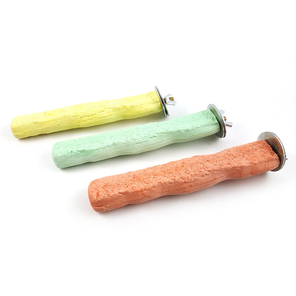 Bird Pet Parrot Claw Grinding Stick Flat Stand Platform Perch Cage Decor Toy
