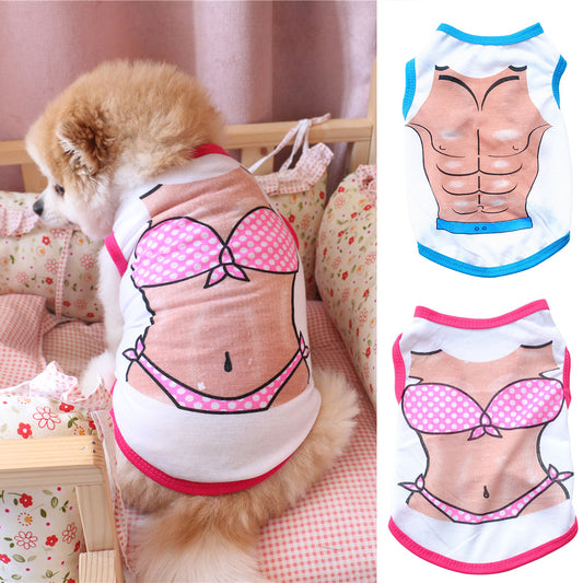 Fashion Dog Pet Puppy Pectoralis Bikini Sleeveless Clothes Vest Apparel Gift