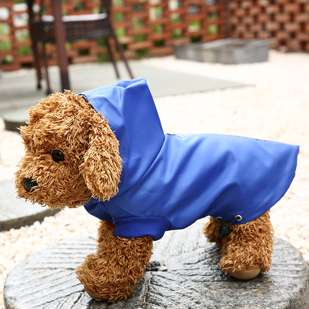 New Pet Dog Waterproof Rain Proof Hooded Raincoat Elastic Band Breathable Jacket