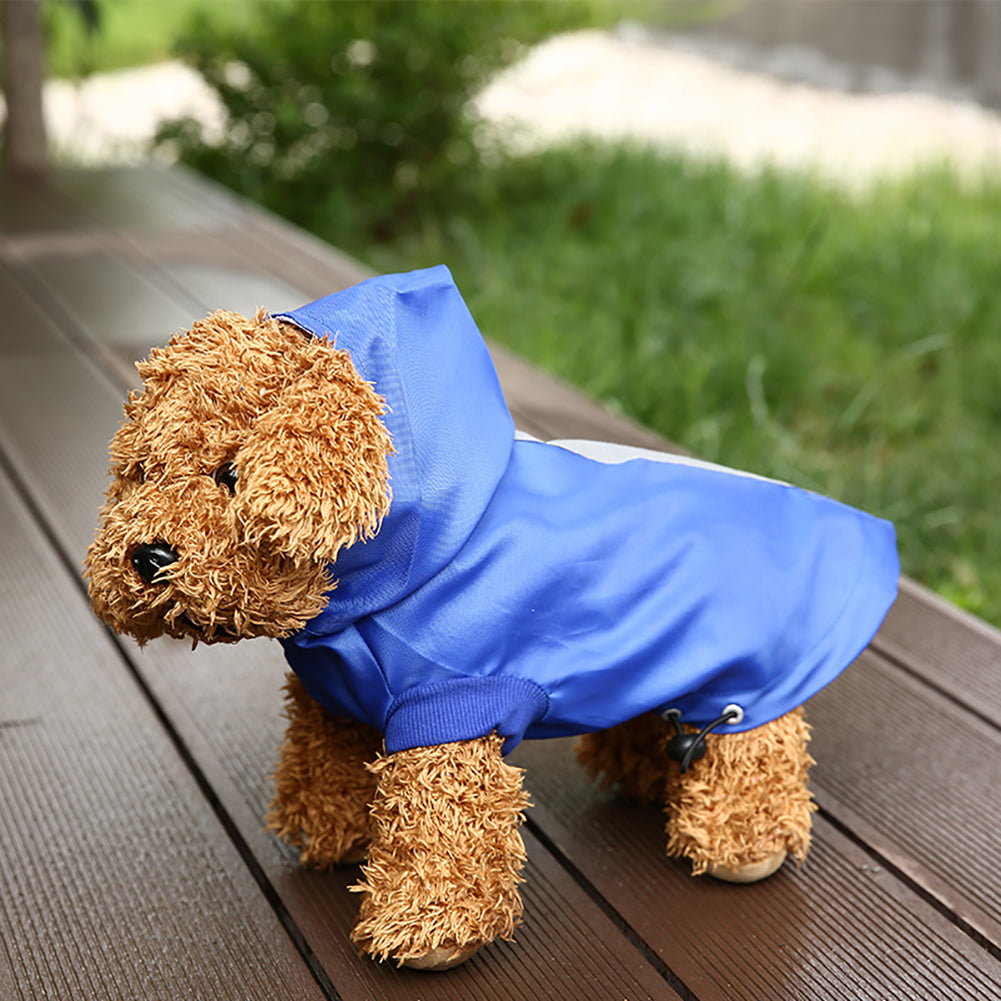 New Pet Dog Waterproof Rain Proof Hooded Raincoat Elastic Band Breathable Jacket