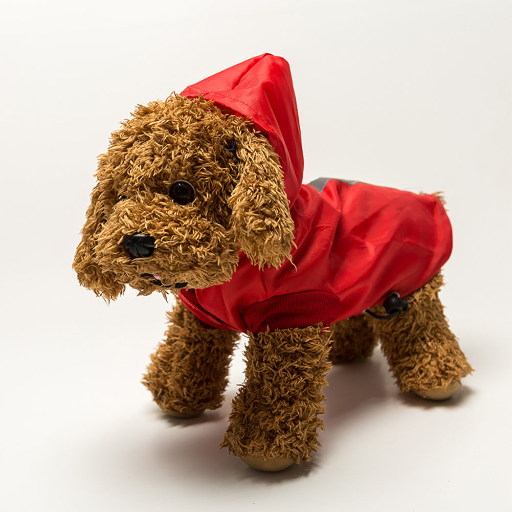 New Pet Dog Waterproof Rain Proof Hooded Raincoat Elastic Band Breathable Jacket