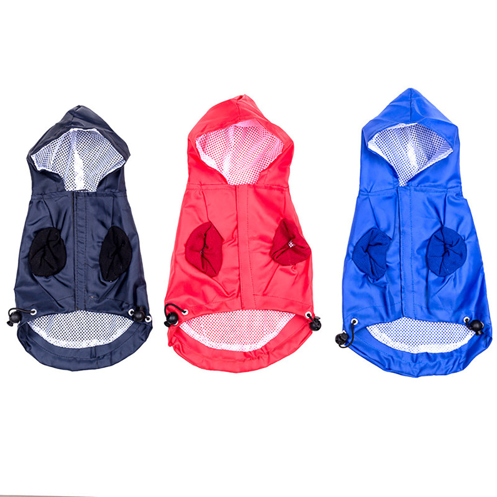 New Pet Dog Waterproof Rain Proof Hooded Raincoat Elastic Band Breathable Jacket