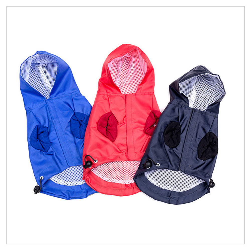 New Pet Dog Waterproof Rain Proof Hooded Raincoat Elastic Band Breathable Jacket