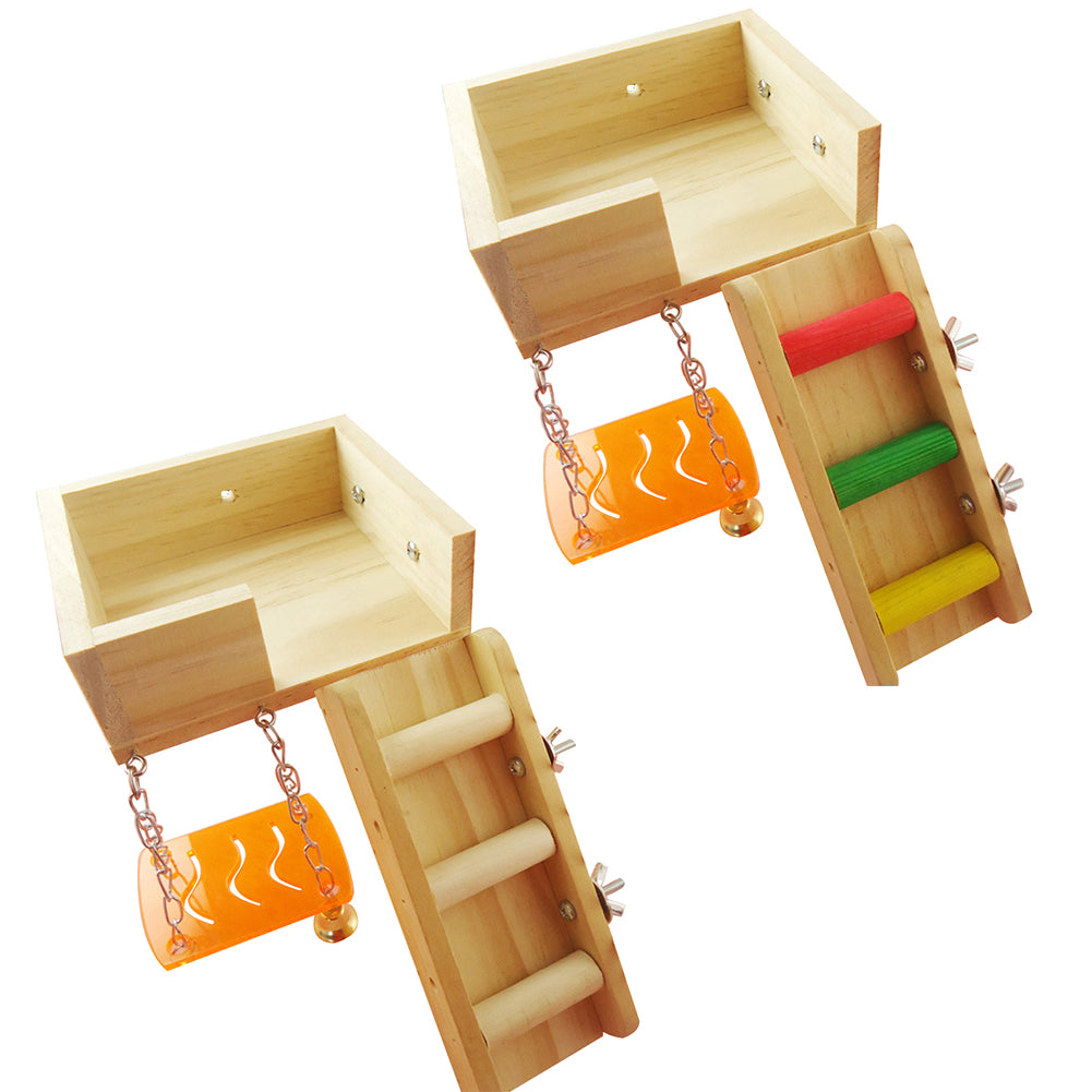 Bird Toy Garret Ladder Stand Swing Climbing Biting Pet Hanging Decor Gift