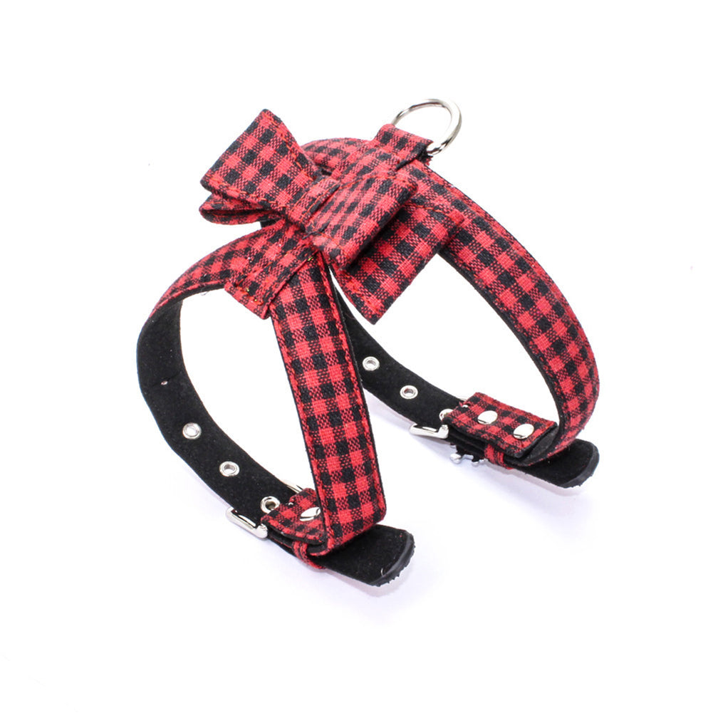 Cat Dog Puppy Walk Safety Adjustable Grid Pet Strap Collar Harness Leash