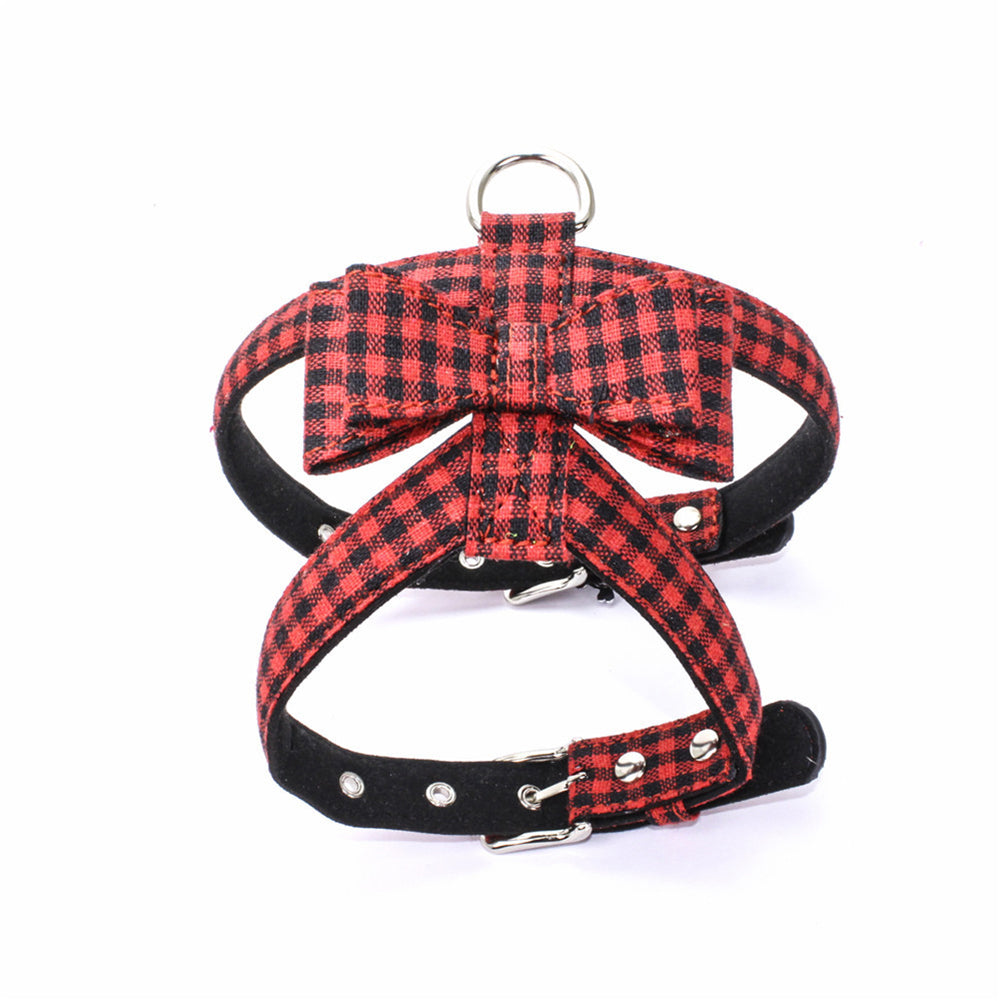 Cat Dog Puppy Walk Safety Adjustable Grid Pet Strap Collar Harness Leash