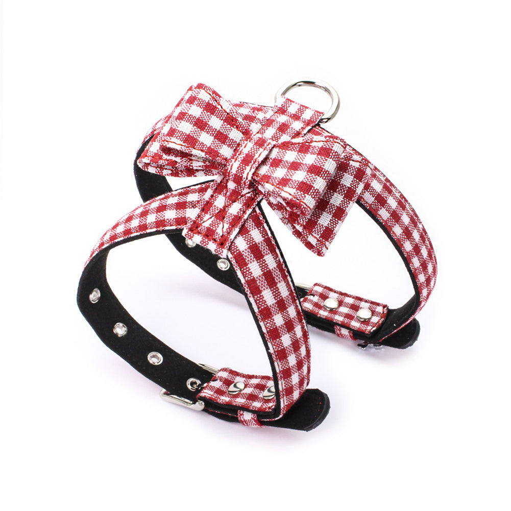 Cat Dog Puppy Walk Safety Adjustable Grid Pet Strap Collar Harness Leash
