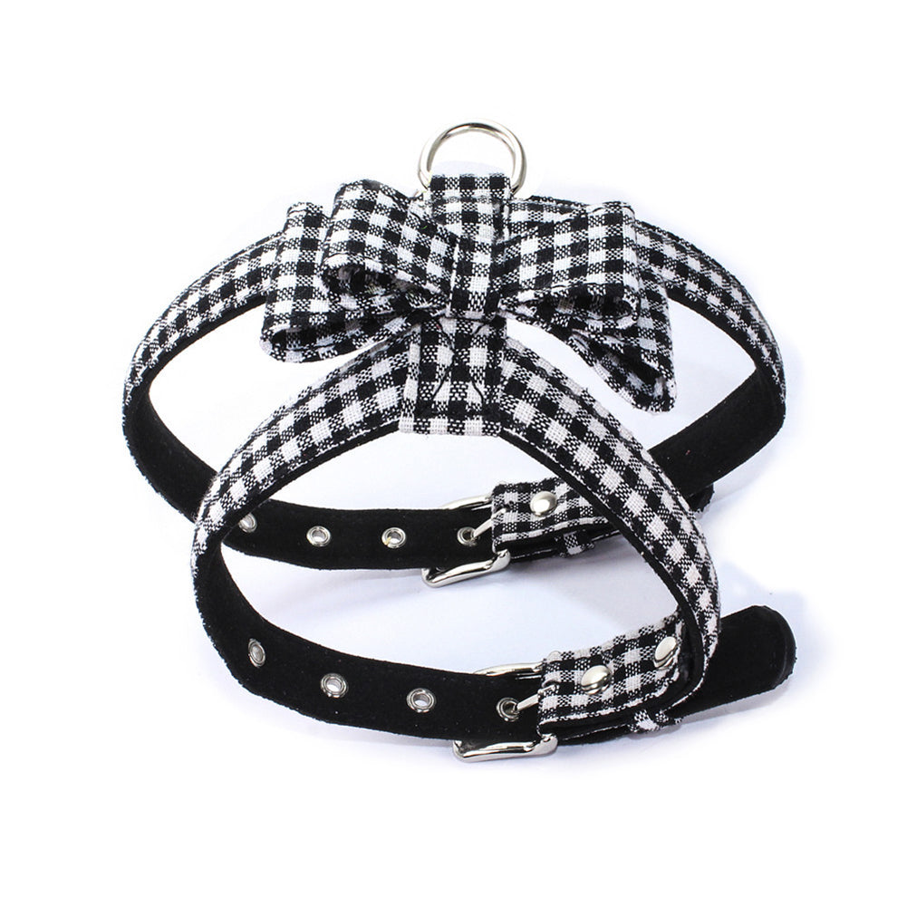 Cat Dog Puppy Walk Safety Adjustable Grid Pet Strap Collar Harness Leash