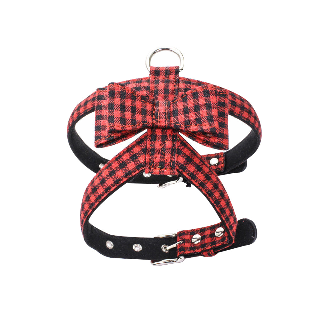 Cat Dog Puppy Walk Safety Adjustable Grid Pet Strap Collar Harness Leash