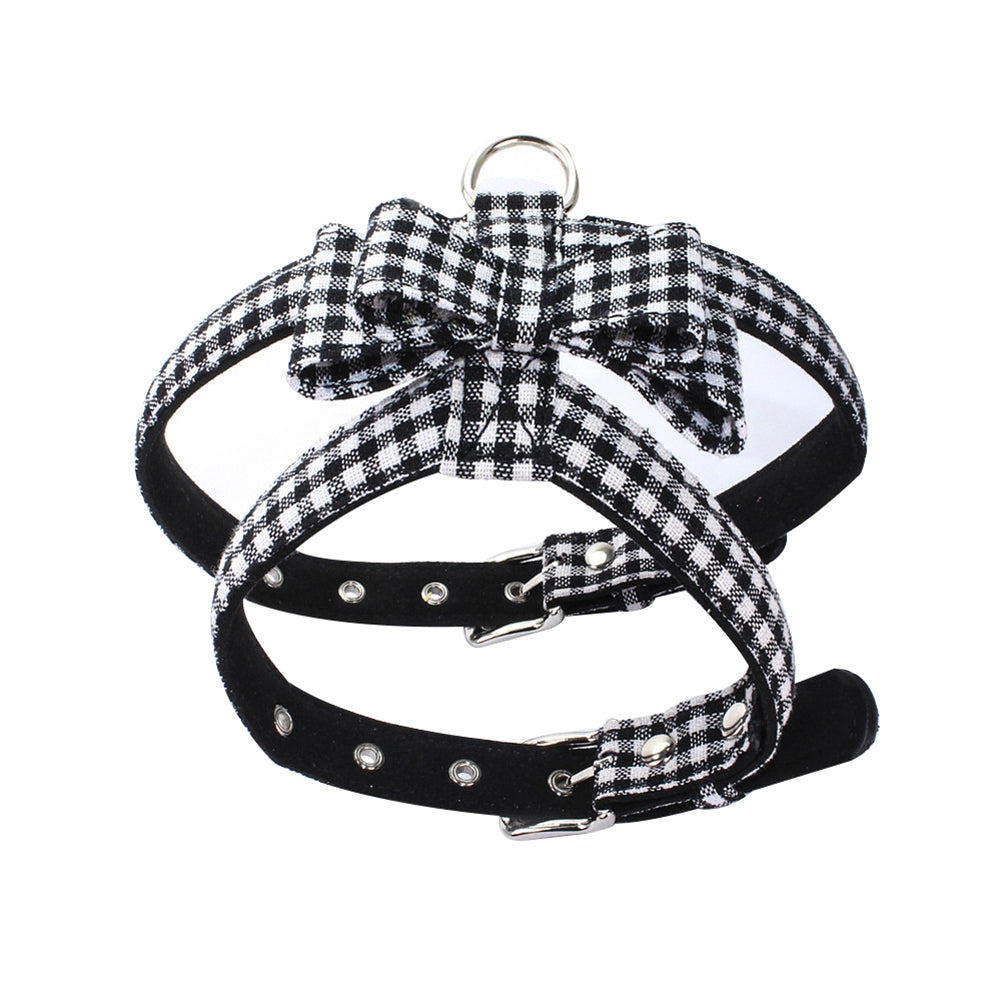 Cat Dog Puppy Walk Safety Adjustable Grid Pet Strap Collar Harness Leash