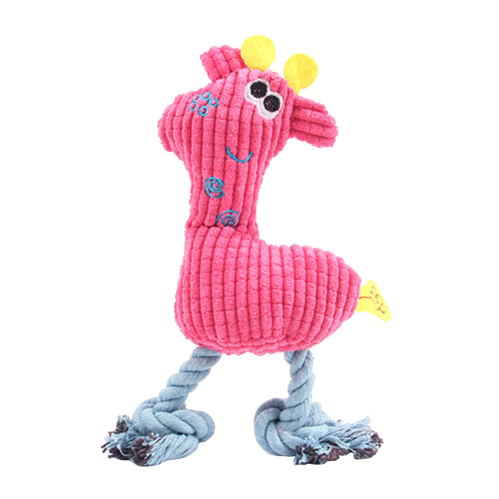 Lovely Plush Deer Sound Squeaky Pet Dog Chewing Bite Teeth Cleaning Play Toy