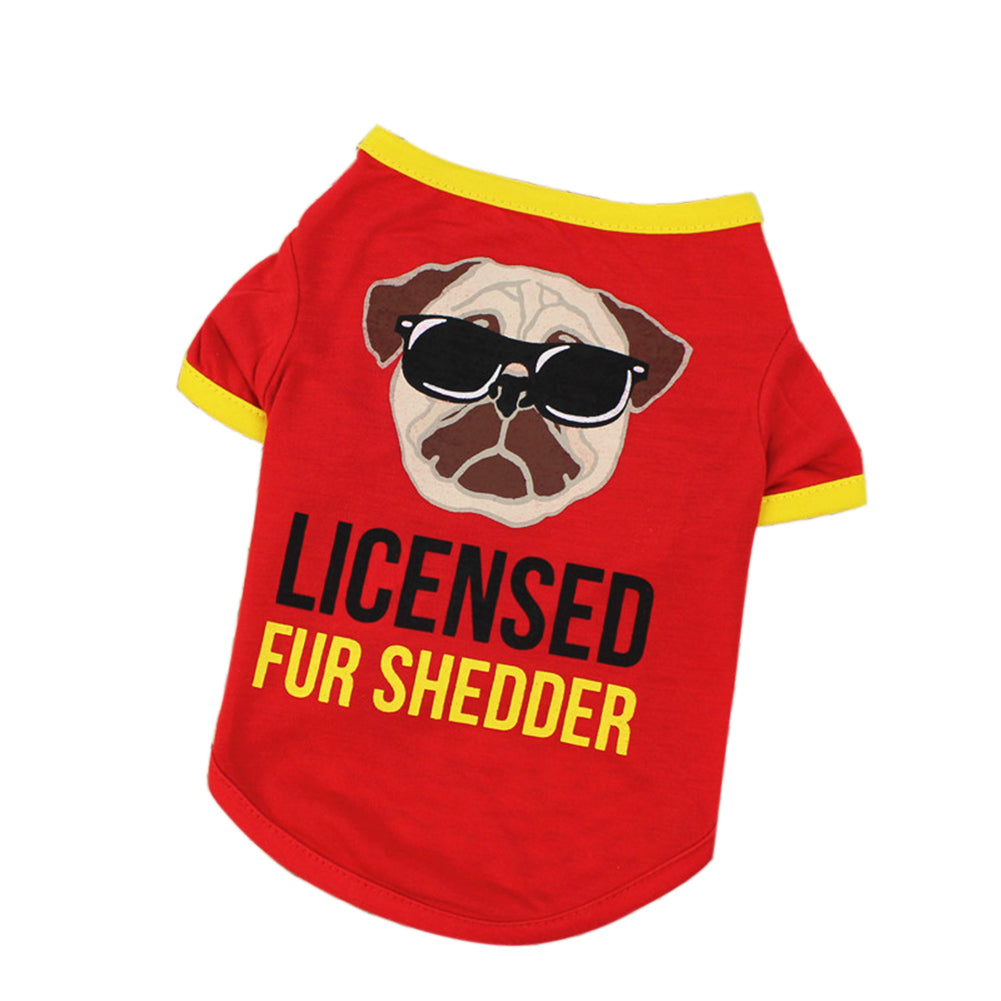 Fashion Cartoon Pug Printed Soft Short Sleeve Pet T-Shirt Dog Clothes Decor