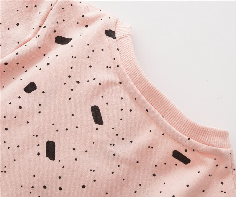 New Autumn Spring Children Clothing Sweet Pink Cat EmbroideryCotton Full- sleeved O-neck Girls Casual Hoodies