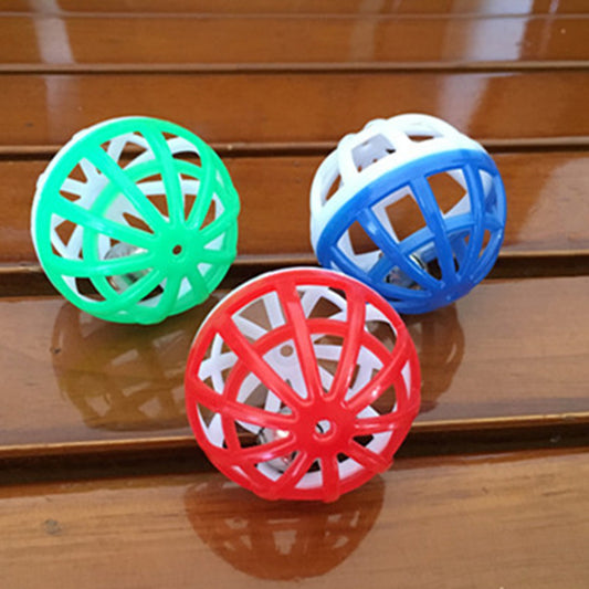 Dog Cat Pet Bell Toys Hollow Colourful  Chew Scratch Plastic Hamster  Ball