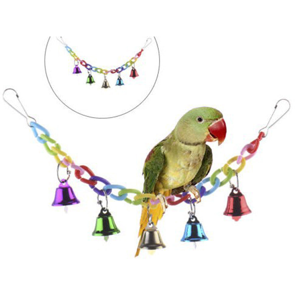 Colorful Parrot Climbing Chewing Pet Training Toy Birds Hanging Acrylic Bell