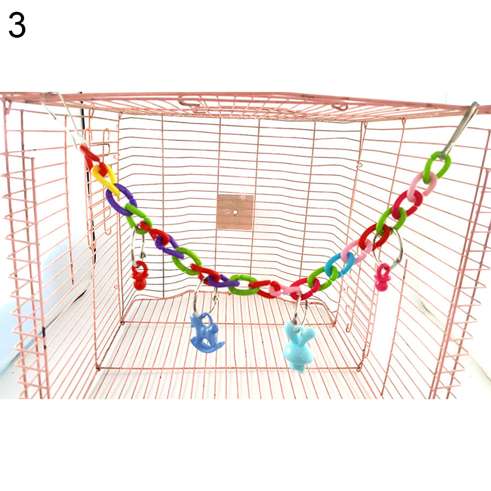 Colorful Parrot Climbing Chewing Pet Training Toy Birds Hanging Acrylic Bell