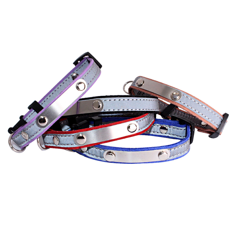 Adjustable Reflective Soft Velvet Pet Dog Cat Puppy Safety Anti-lost Collar