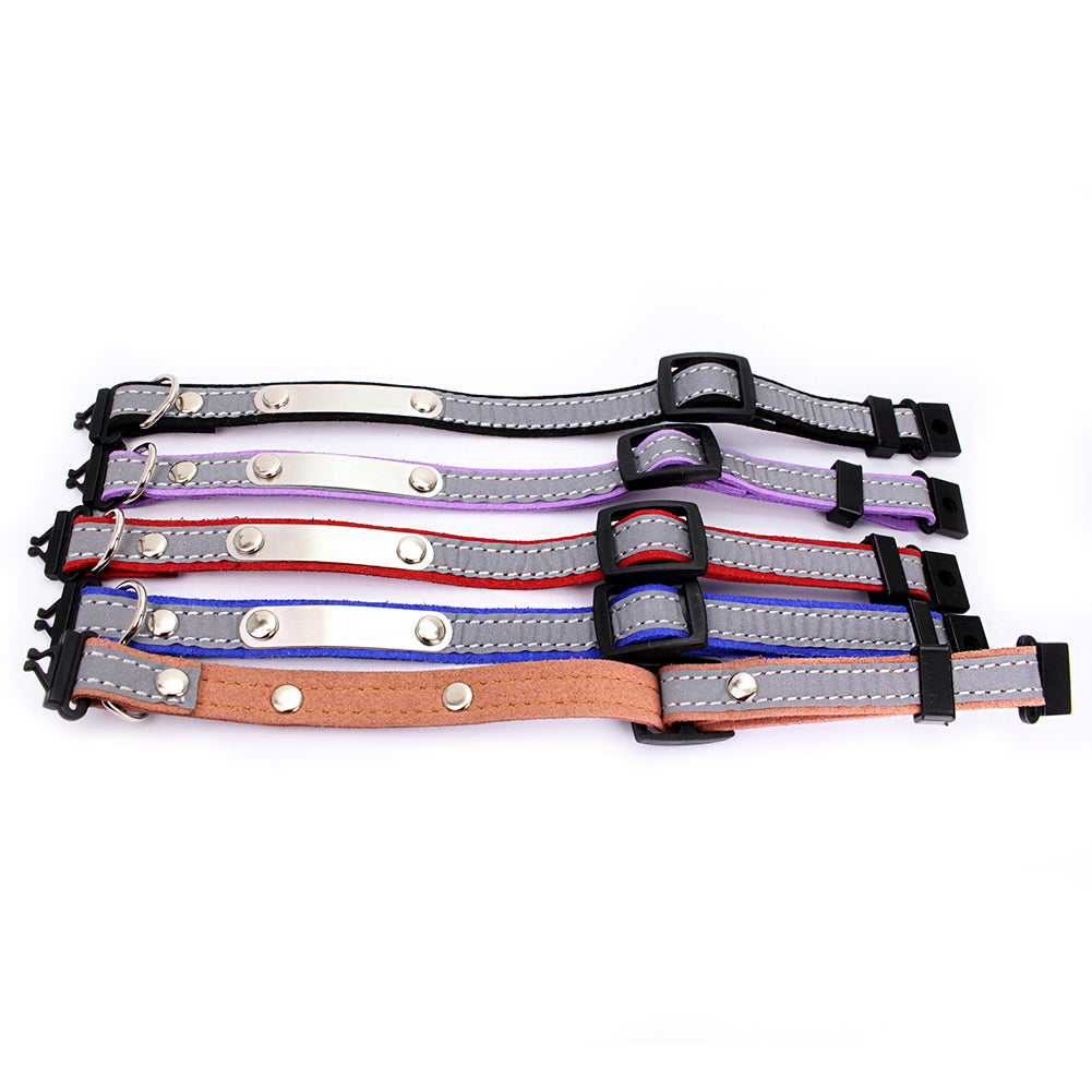 Adjustable Reflective Soft Velvet Pet Dog Cat Puppy Safety Anti-lost Collar