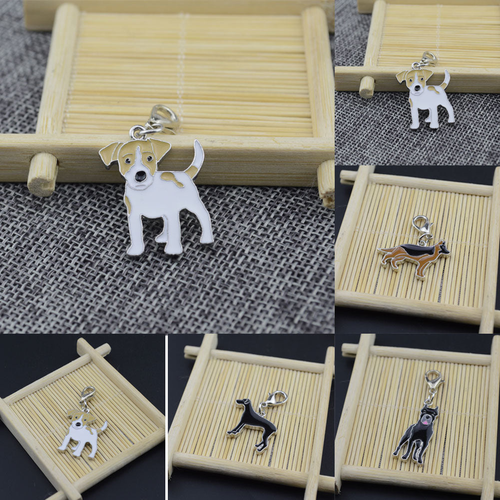 Great Dane German Shepherd Dog Style Pet ID Tag Collar Necklace Metal Pendant