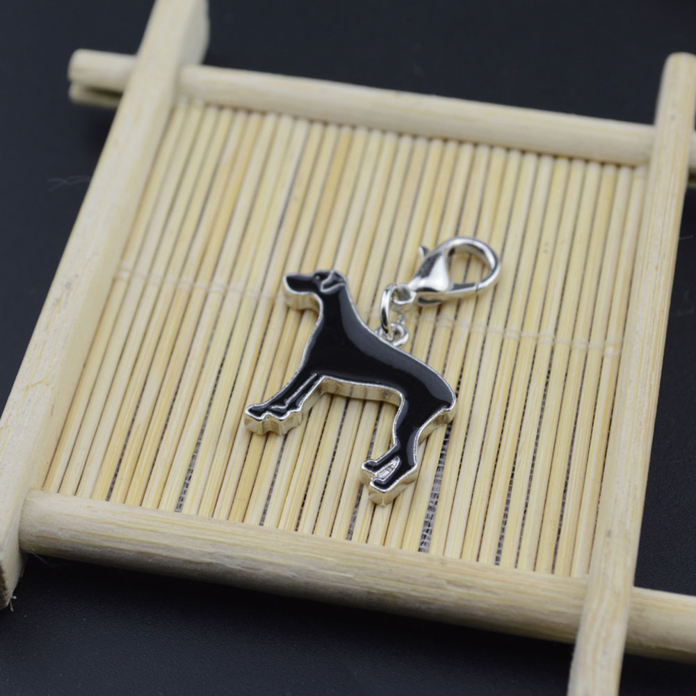 Great Dane German Shepherd Dog Style Pet ID Tag Collar Necklace Metal Pendant