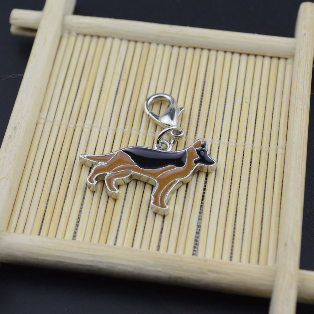 Great Dane German Shepherd Dog Style Pet ID Tag Collar Necklace Metal Pendant