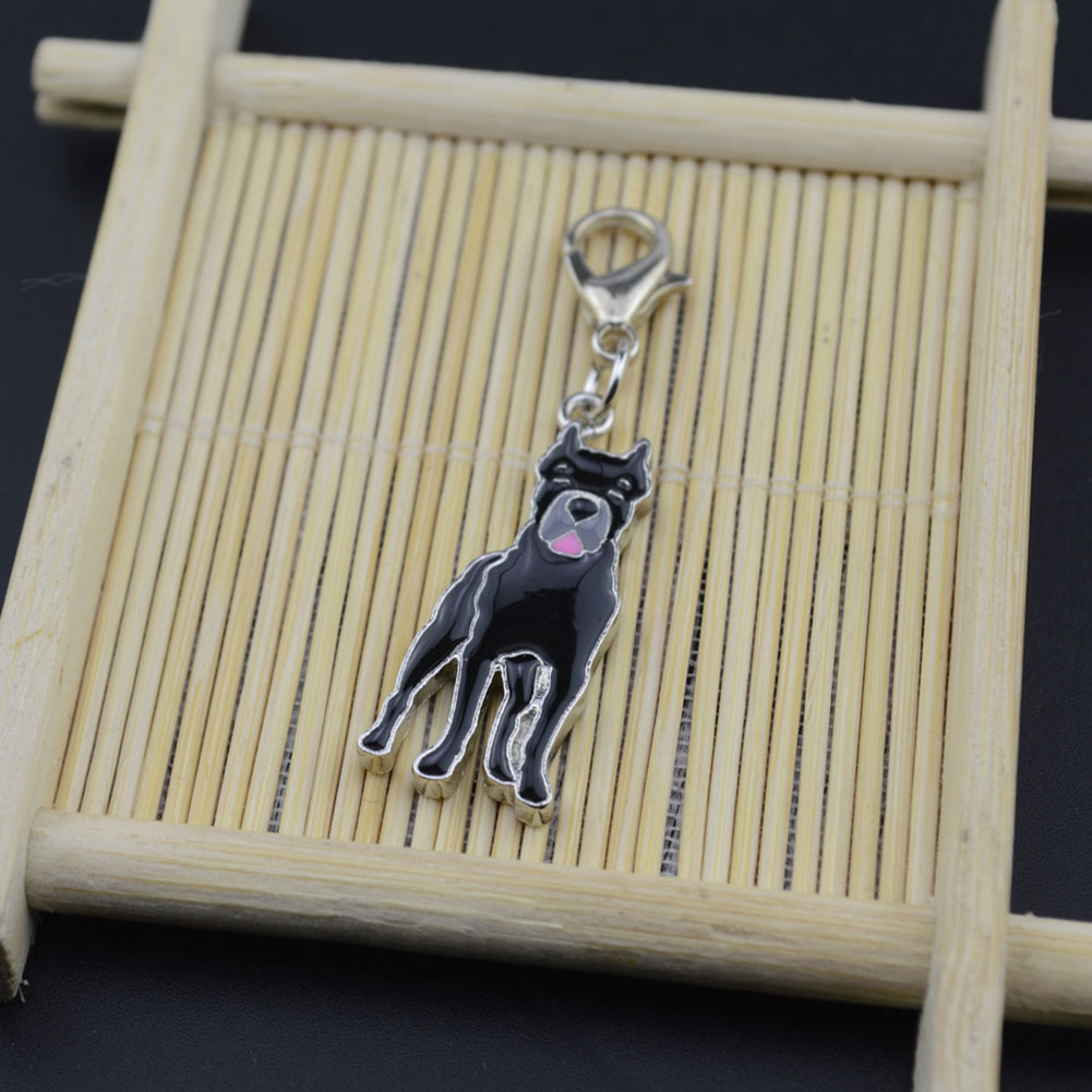 Great Dane German Shepherd Dog Style Pet ID Tag Collar Necklace Metal Pendant