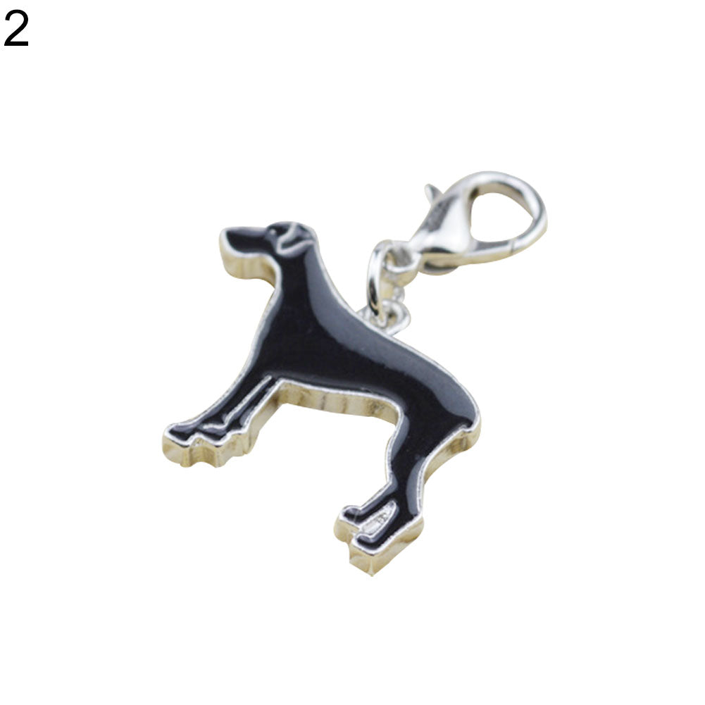 Great Dane German Shepherd Dog Style Pet ID Tag Collar Necklace Metal Pendant