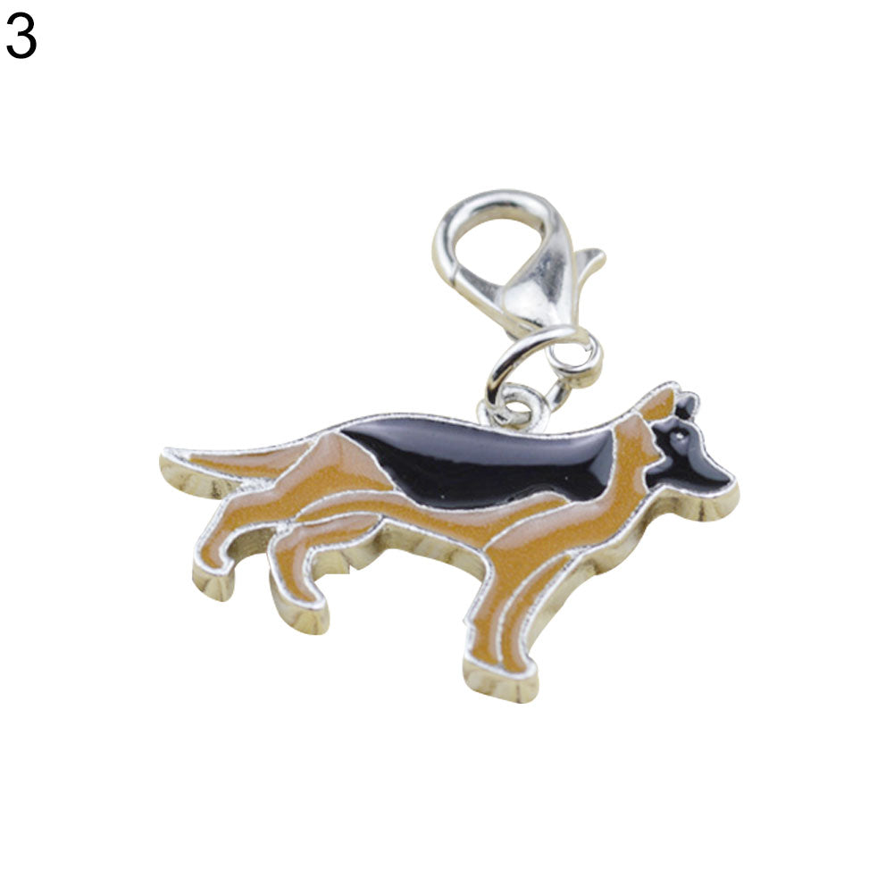 Great Dane German Shepherd Dog Style Pet ID Tag Collar Necklace Metal Pendant